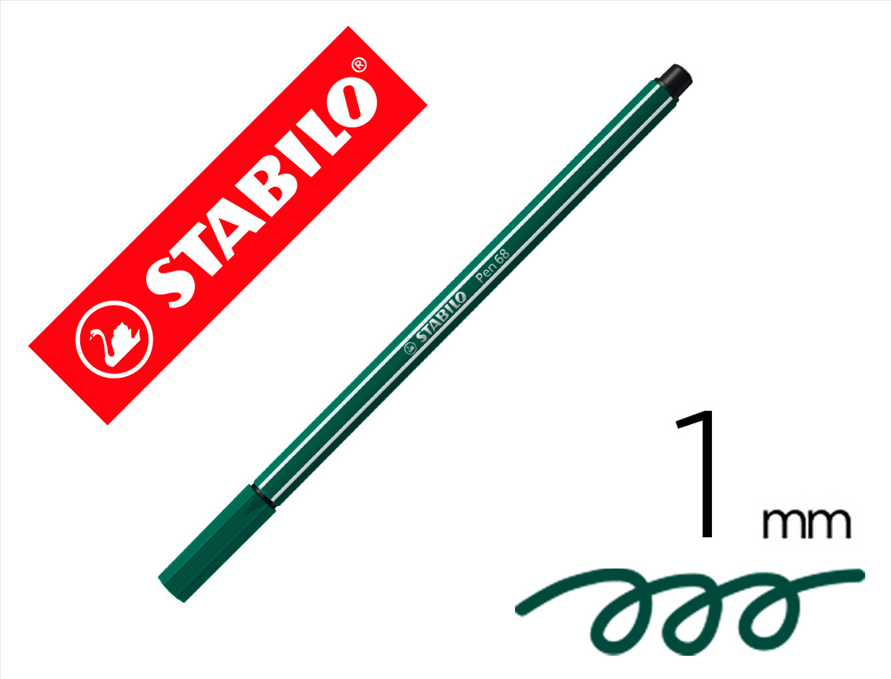 ROTULADOR STABILO ACUARELABLE PEN 68 AZUL VERDOSO PUNTA GRUESA 1MM