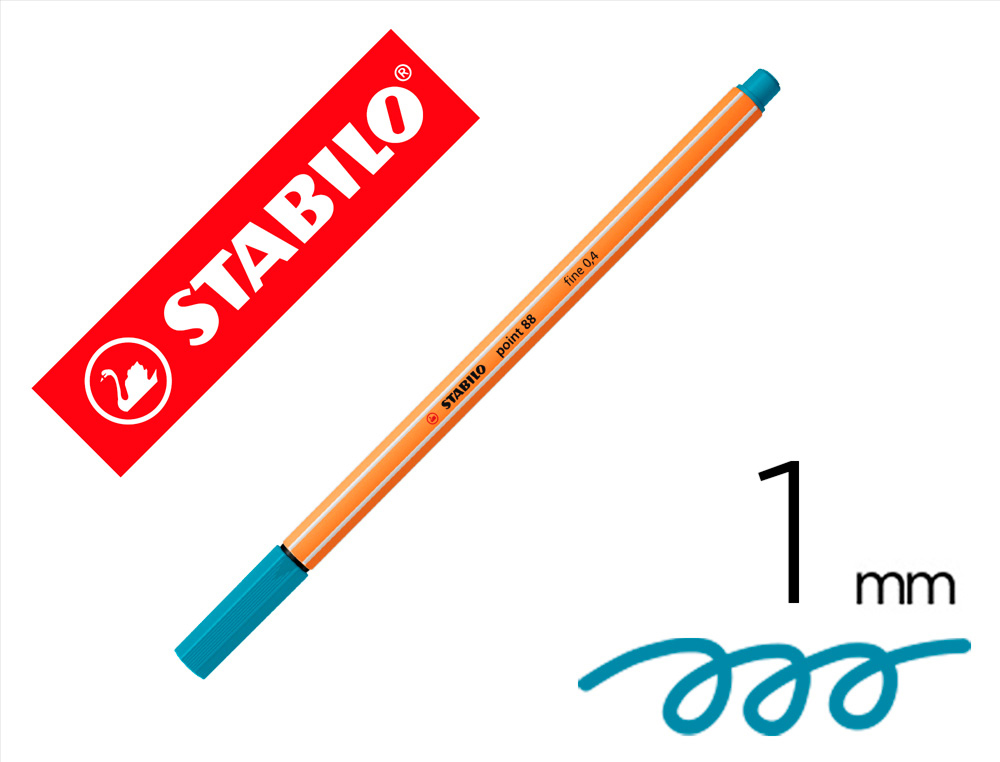 ROTULADOR STABILO PUNTA DE FIB RA POINT 88 AZUL COBALTO PUNTA FINA 0,4MM