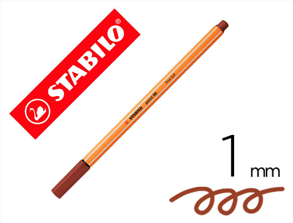 ROTULADOR STABILO PUNTA DE FIB RA POINT 88 SIENA TOSTADO PUNTA FINA 0,4MM