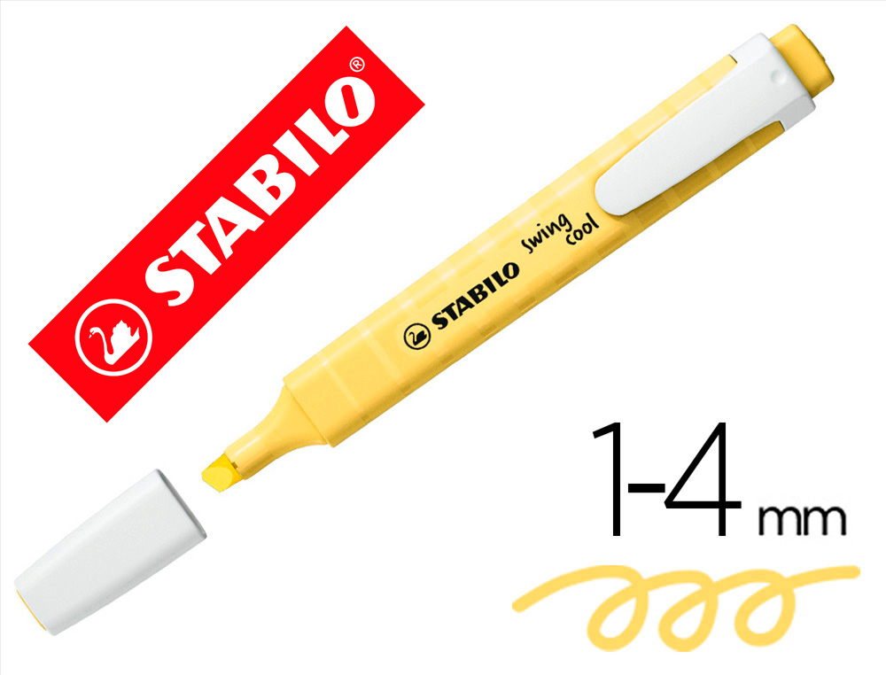 ROTULADOR STABILO FLUORESCENTE FINO SWING COOL PASTEL AMARILLO CREMOSO