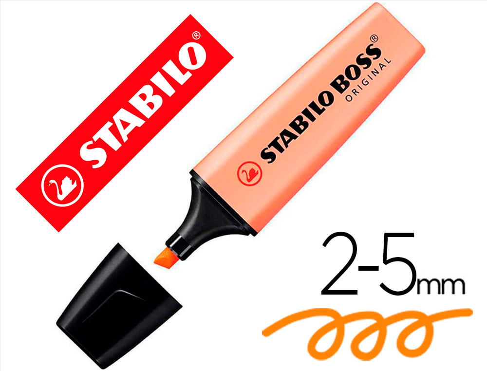 ROTULADOR STABILO BOSS FLUORESCENTE 70 PASTEL NARANJA PALIDO