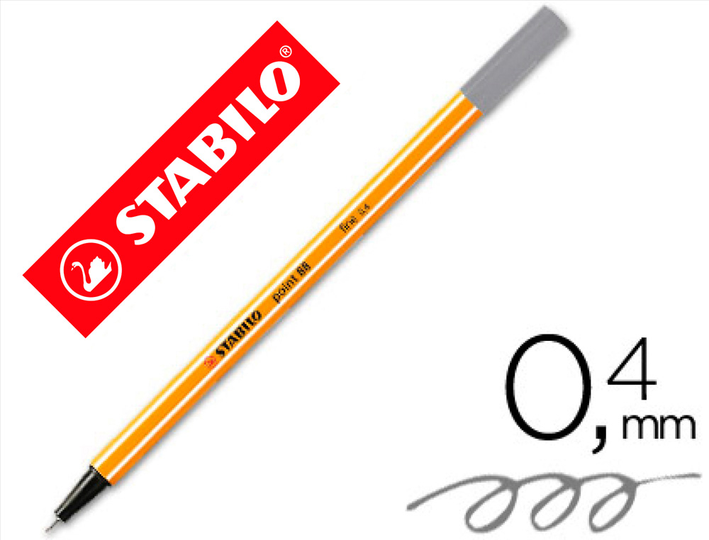 ROTULADOR STABILO PUNTA DE FIB RA POINT 88 GRIS OSCURO PUNTA FINA 0,4MM
