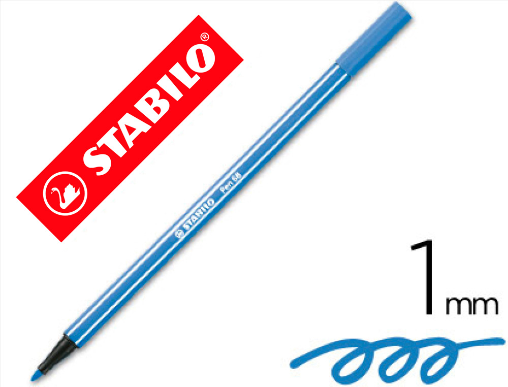 ROTULADOR STABILO ACUARELABLE PEN 68 AZUL OSCURO PUNTA GRUESA 1MM