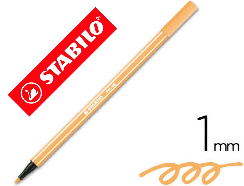 ROTULADOR STABILO ACUARELABLE PEN 68 OCRE OSCURO PUNTA GRUESA 1MM