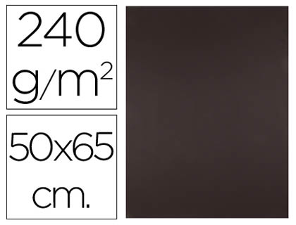 CARTULINA LIDERPAPEL 50X65 CM 240G/M2 MARRON PAQUETE DE 25 HOJAS