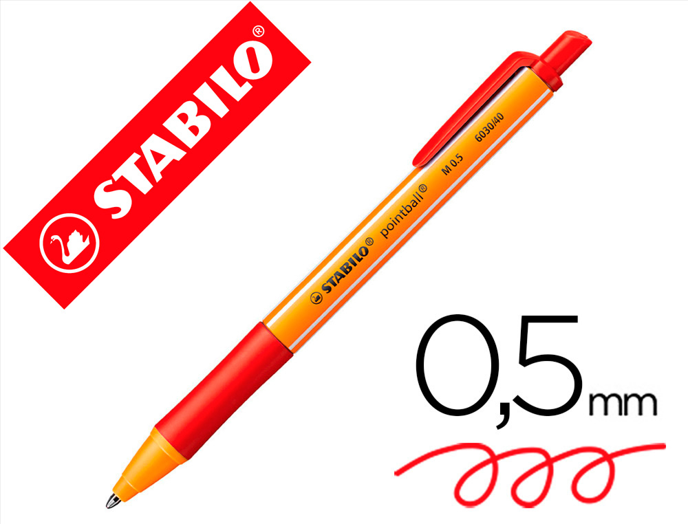 BOLIGRAFO STABILO POINTBALL 0,5 MM ROJO