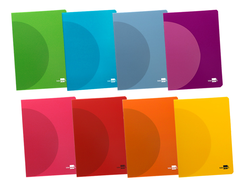 LIBRETA LIDERPAPEL 360 TAPA DE PLASTICO A4 48 HOJAS 90GR PAUTA 4 3,5MM CON MARGEN COLORES SURTIDOS