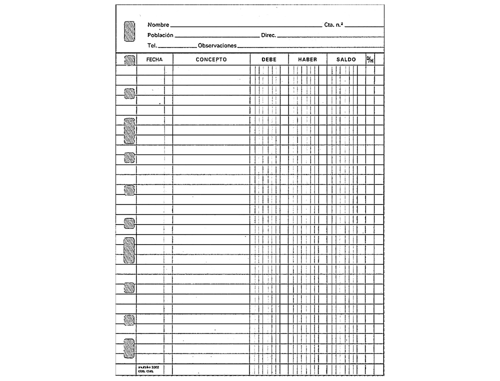RECAMBIO MULTIFIN 3006 FOLIO APAISADO CUENTAS CORRIENTES
