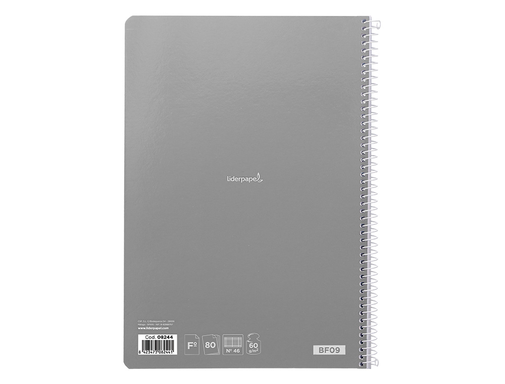 CUADERNO ESPIRAL LIDERPAPEL FOLIO SMART TAPA BLANDA 80H 60GR RAYADO Nº46 COLORES SURTIDOS