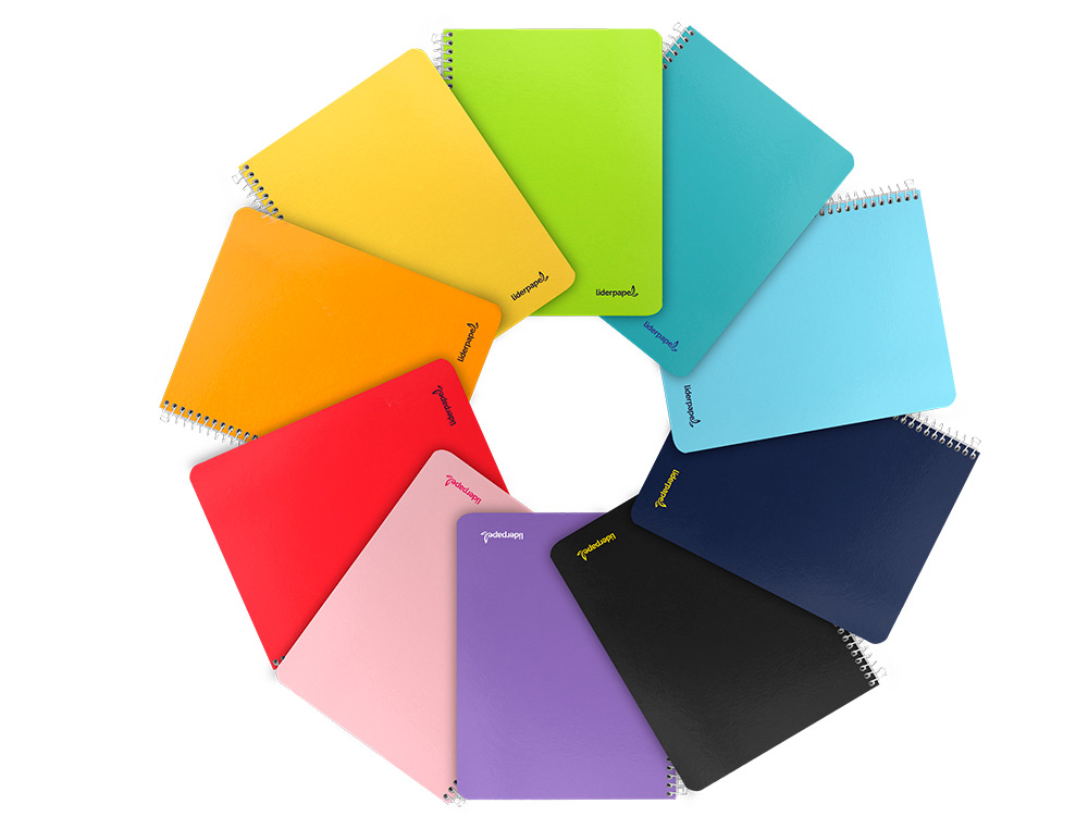 CUADERNO ESPIRAL LIDERPAPEL CUARTO SMART TAPA BLANDA 80H 60GR RAYADO MONTESSORI 3,5MM COLORES SURTIDOS