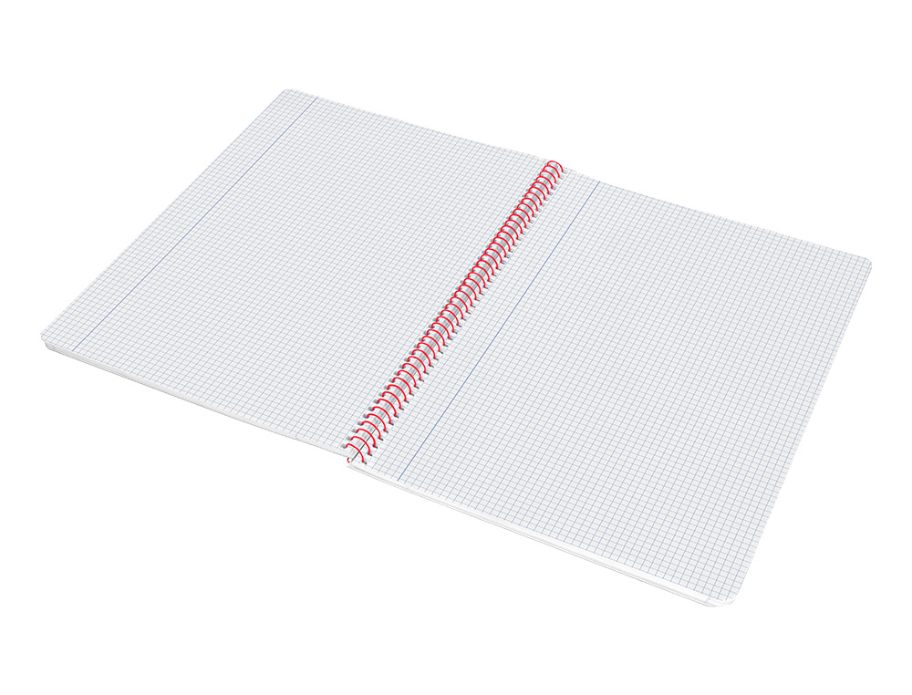 CUADERNO ESPIRAL LIDERPAPEL A4 WONDER TAPA PLASTICO 80H 90GR CUADRO 4MM CON MARGEN COLOR AZUL