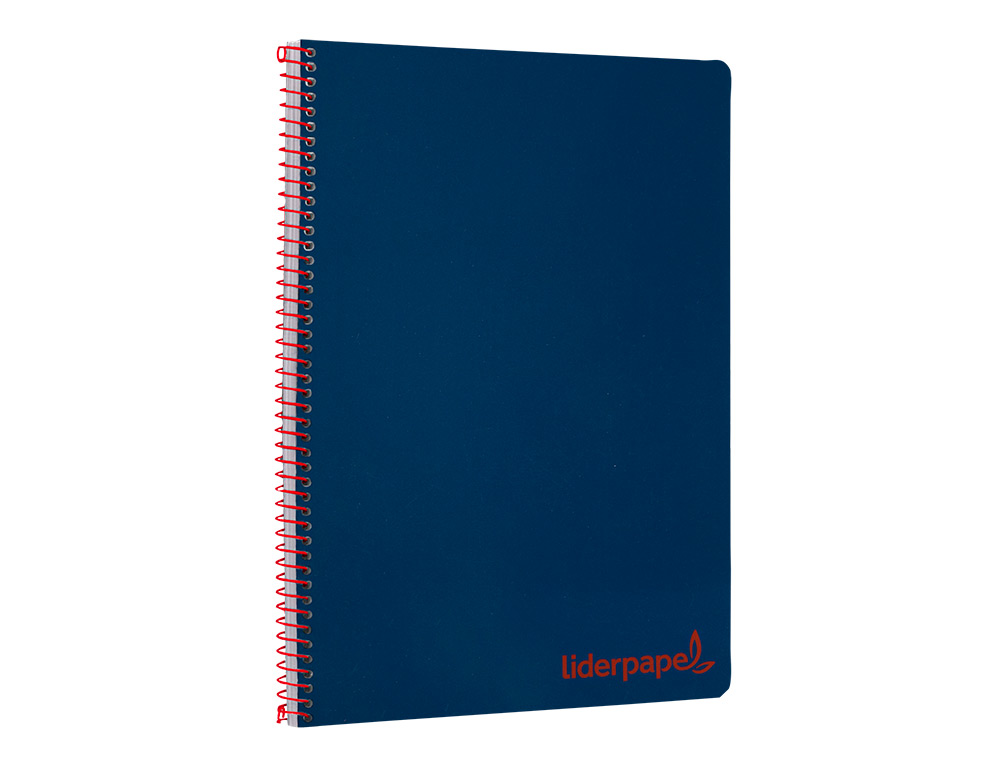 CUADERNO ESPIRAL LIDERPAPEL A4 WONDER TAPA PLASTICO 80H 90GR CUADRO 4MM CON MARGEN COLOR AZUL MARINO