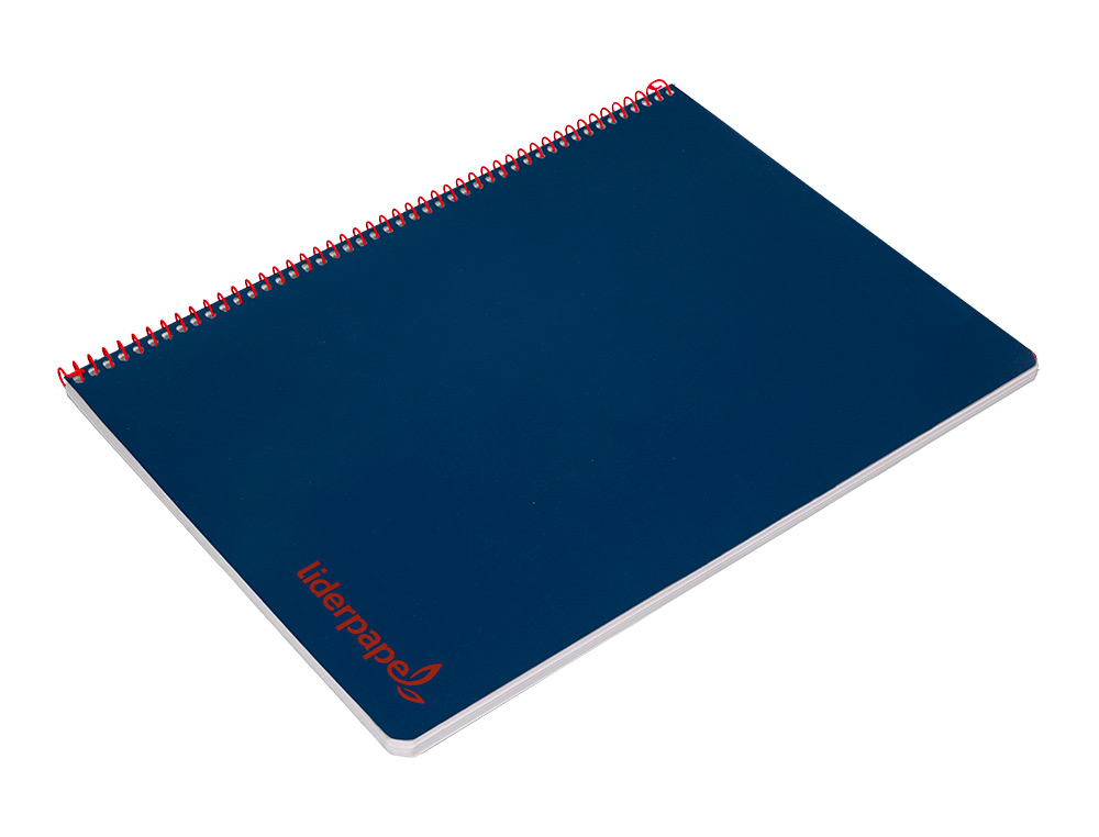 CUADERNO ESPIRAL LIDERPAPEL A4 WONDER TAPA PLASTICO 80H 90GR CUADRO 4MM CON MARGEN COLOR AZUL MARINO