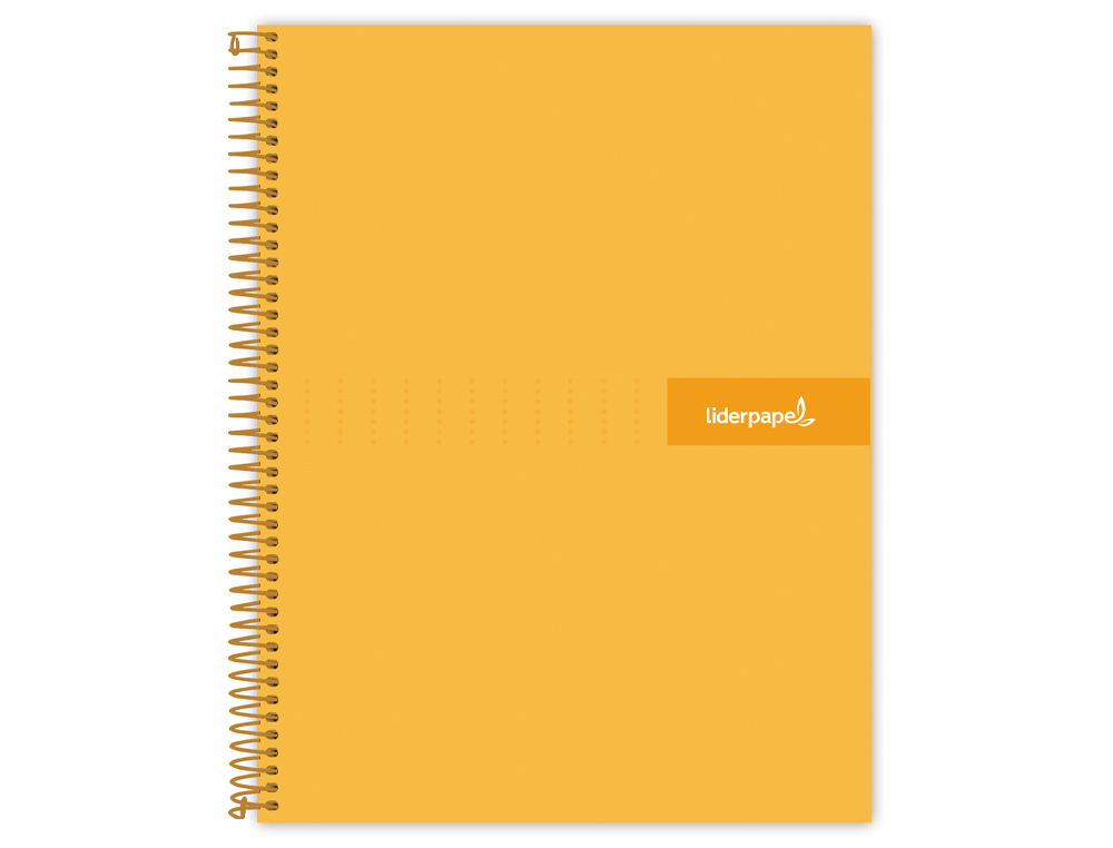CUADERNO ESPIRAL LIDERPAPEL A5 MICRO CRAFTY TAPA FORRADA 120H 90 GR CUADRO 5MM 5 BANDAS6 TALADROS COLOR NARANJA