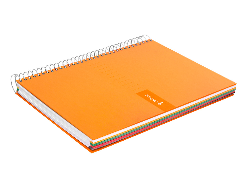 CUADERNO ESPIRAL LIDERPAPEL A5 MICRO CRAFTY TAPA FORRADA 120H 90 GR CUADRO 5MM 5 BANDAS6 TALADROS COLOR NARANJA