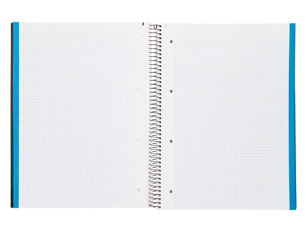 CUADERNO ESPIRAL LIDERPAPEL A4 MICRO JOLLY TAPA FORRADA 140H 75GR CUADRO 5MM 5 BANDAS 4 TALADROS COLOR NEGRO