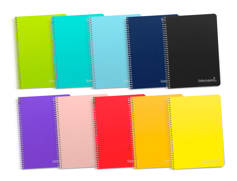 CUADERNO ESPIRAL LIDERPAPEL FOLIO WITTY TAPA DURA 80H 75GR PAUTA 3,5MM CON MARGEN COLORES SURTIDOS