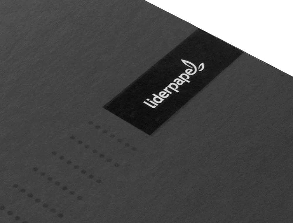 CUADERNO ESPIRAL LIDERPAPEL A4 CRAFTY TAPA FORRADA 80H 90 GR CUADRO 4MM CON MARGEN COLOR NEGRO