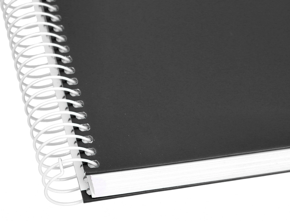 CUADERNO ESPIRAL LIDERPAPEL A4 CRAFTY TAPA FORRADA 80H 90 GR CUADRO 4MM CON MARGEN COLOR NEGRO