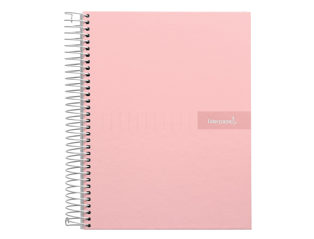 CUADERNO ESPIRAL LIDERPAPEL A4 CRAFTY TAPA FORRADA 80H 90 GR CUADRO 4MM CON MARGEN COLOR ROSA