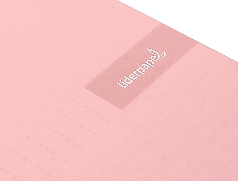 CUADERNO ESPIRAL LIDERPAPEL A4 CRAFTY TAPA FORRADA 80H 90 GR CUADRO 4MM CON MARGEN COLOR ROSA