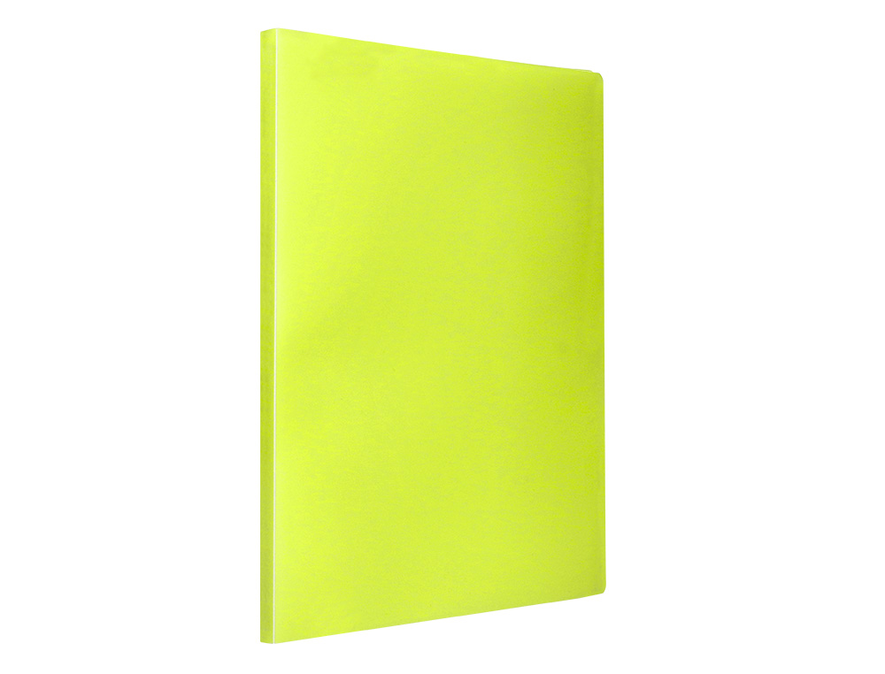 CARPETA LIDERPAPEL ESCAPARATE 10 FUNDAS POLIPROPILENO DIN A4 AMARILLO FLUOR OPACO