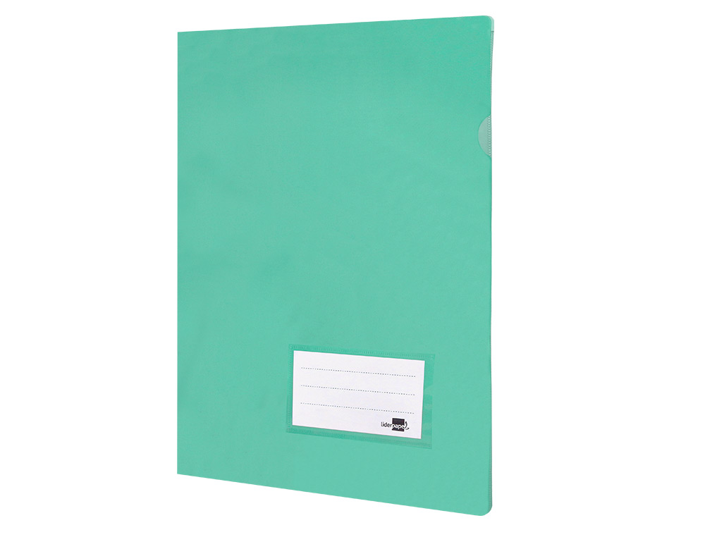 CARPETA LIDERPAPEL DOSSIER A4 UÑERO VERDE MANZANA OPACO