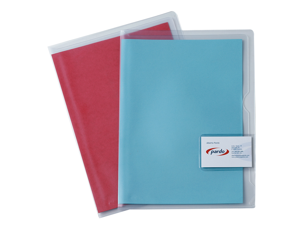 CARPETA DOSSIER UERO PLASTICO PARDO FOLIO TRANSPARENTE