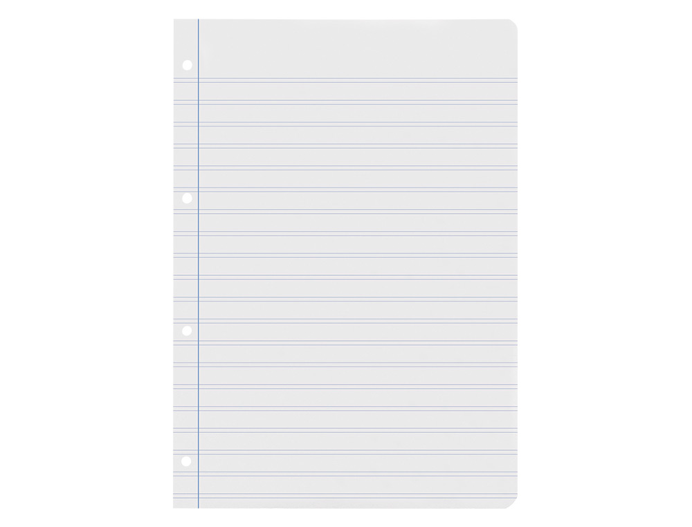 RECAMBIO LIDERPAPEL A4 100 HOJAS 60G/M2 PAUTA 5 2.5MM CON MARGEN 4 TALADROS
