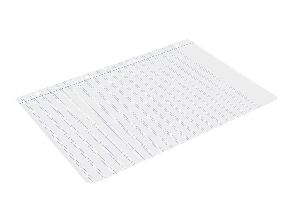 RECAMBIO LIDERPAPEL A4 100 HOJAS 60G/M2 PAUTA 5 2.5MM CON MARGEN 4 TALADROS