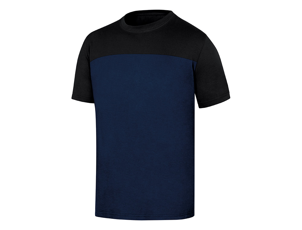 CAMISETA DE ALGODON DELTAPLUS COLOR AZUL/NEGRO TALLA M