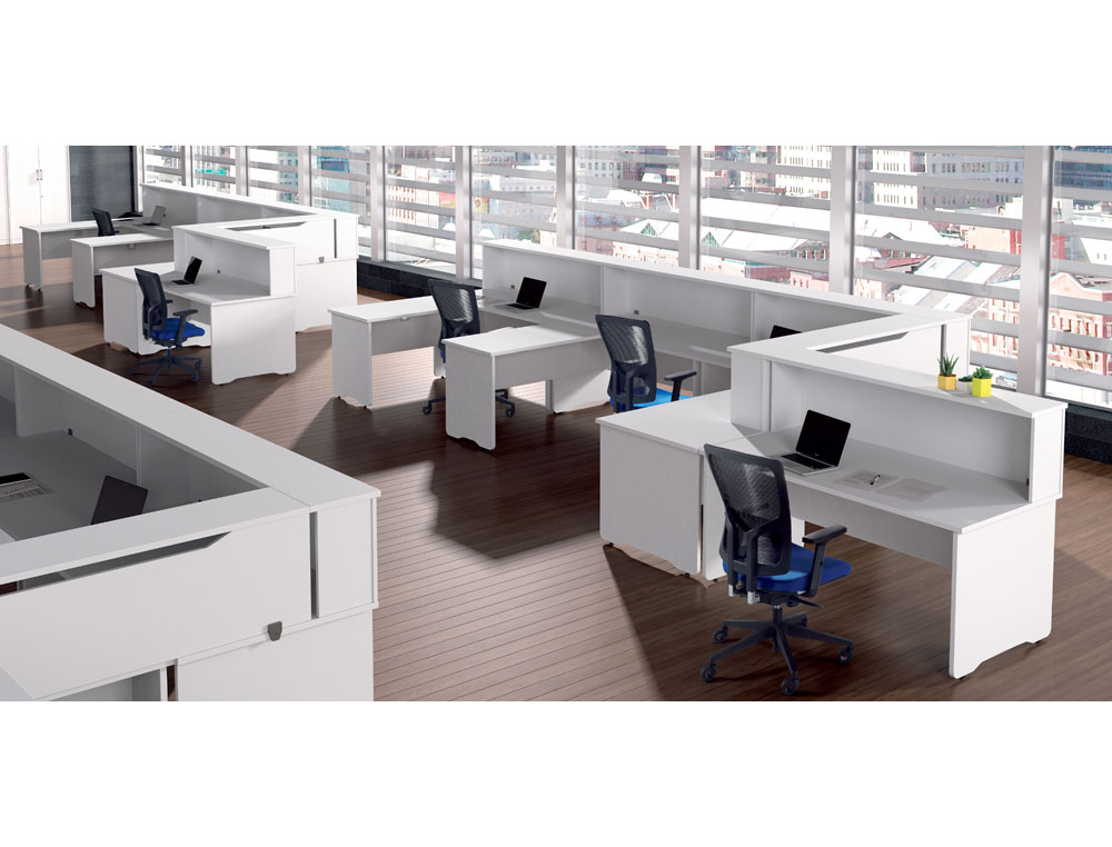 MOSTRADOR DE ALTILLO ROCADA VALIDO PARA MESAS WORK METAL EXECUTIVE 100X30X40 CM ACABADO AA01 HAYA/HAYA
