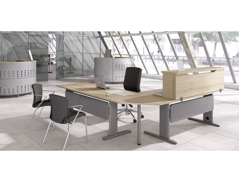 MOSTRADOR DE ALTILLO ROCADA VALIDO PARA MESAS WORK METAL EXECUTIVE 100X30X40 CM ACABADO AA01 HAYA/HAYA