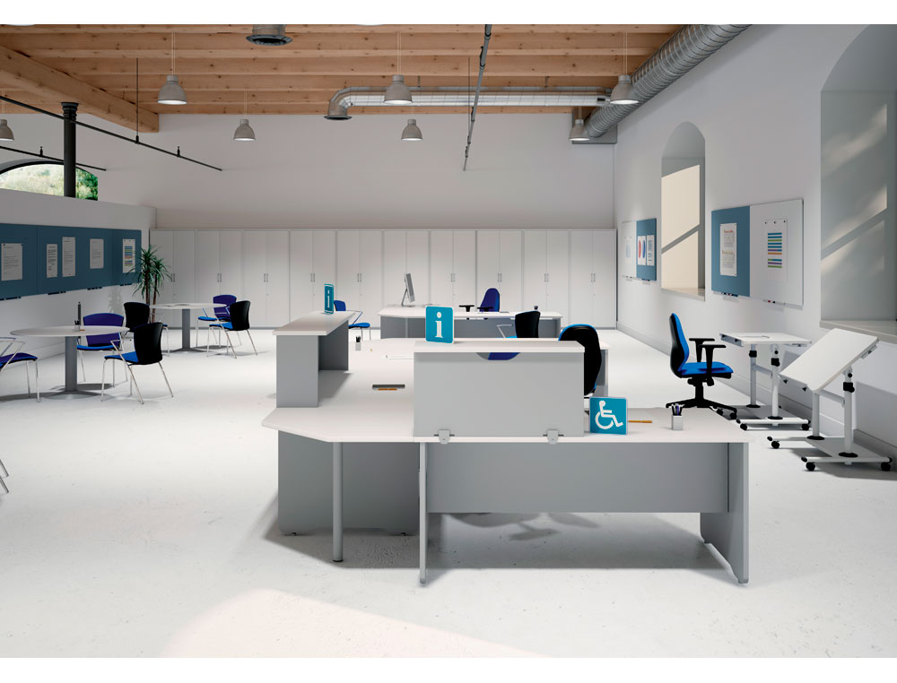 MOSTRADOR DE ALTILLO ROCADA VALIDO PARA MESAS WORK METAL EXECUTIVE 100X30X40 CM ACABADO AA01 HAYA/HAYA