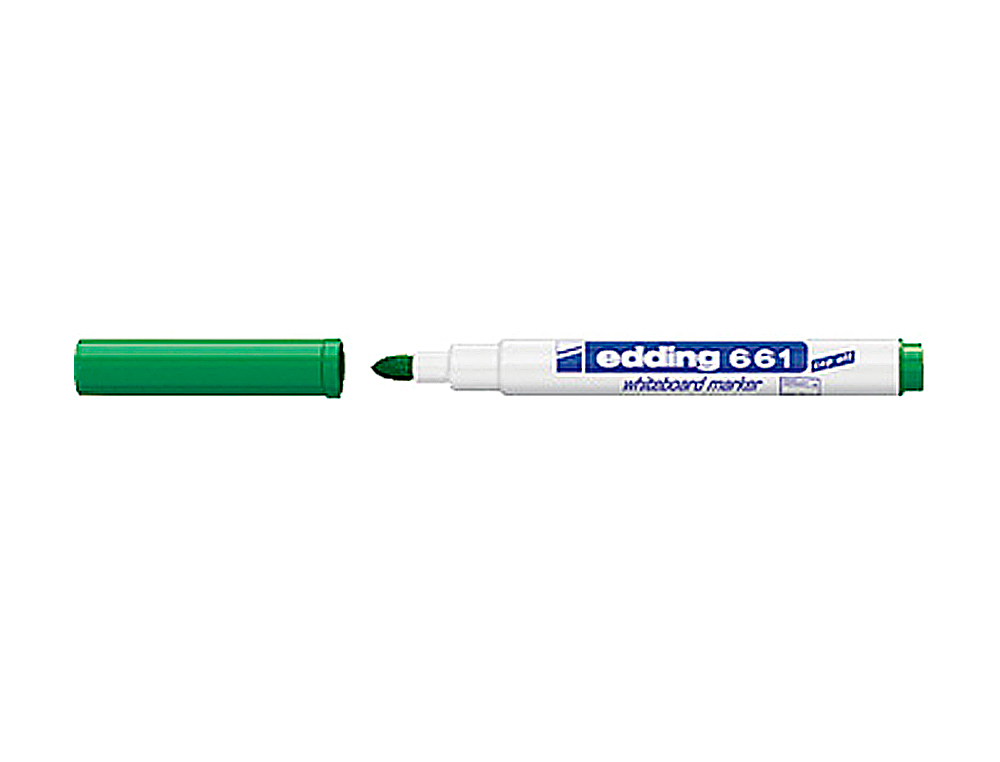 ROTULADOR EDDING PARA PIZARRA BLANCA 661 COLOR VERDE PUNTA REDONDA 1-2 MM