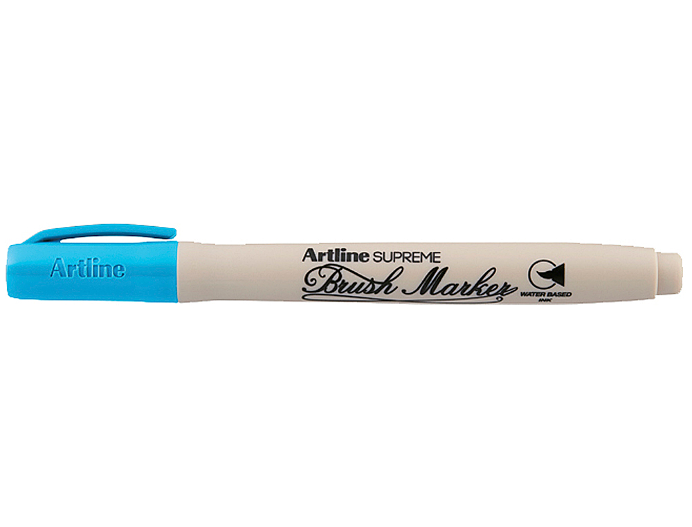ROTULADOR ARTLINE SUPREME BRUSH PINTURA BASE DE AGUA PUNTA TIPO PINCEL TRAZO VARIABLE CELESTE