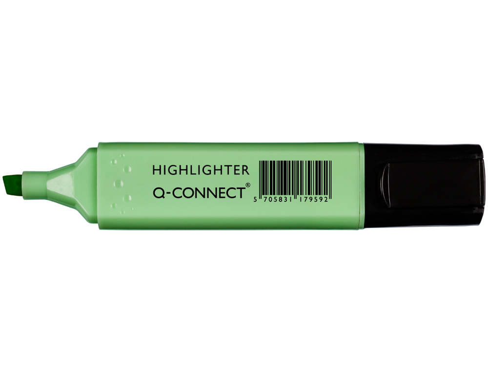 ROTULADOR Q-CONNECT FLUORESCENTE PASTEL VERDE PUNTA BISELADA