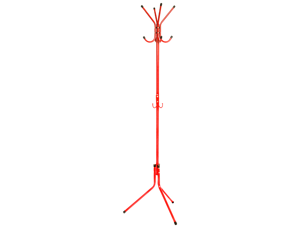 PERCHERO METALICO Q-CONNECT ROJO 8 COLGADORES 173X51 CM