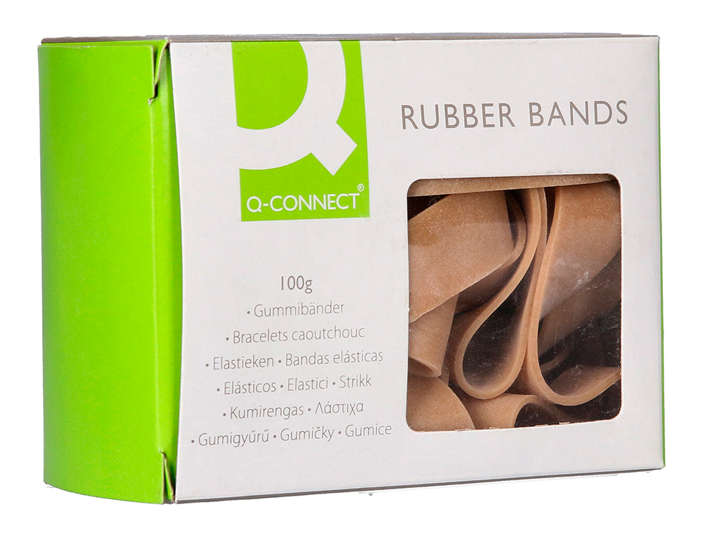 BANDAS ELASTICAS Q-CONNECT 100 GR 120X10 MM NUMERO 12