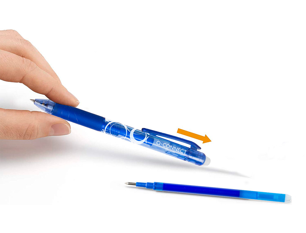 RECAMBIO BOLIGRAFO Q-CONNECT RETRACTIL KF11058 BORRABLE AZUL CAJA DE 3 UNIDADES