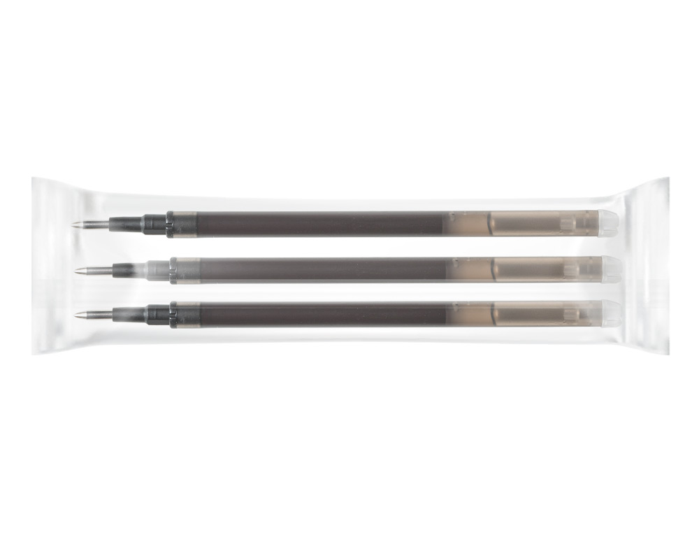 RECAMBIO BOLIGRAFO Q-CONNECT RETRACTIL KF11057 BORRABLE NEGRO CAJA DE 3 UNIDADES