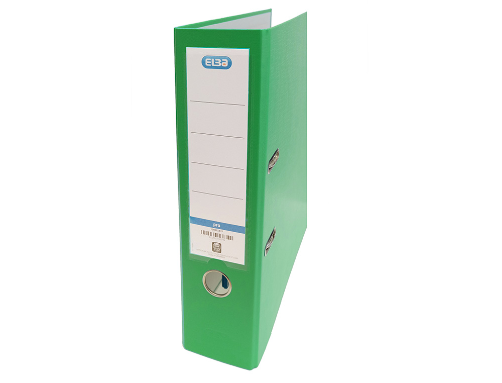 ARCHIVADOR DE PALANCA ELBA CARTON FORRADO PVC CON RADO TOP FOLIO LOMO 80 MM VERDE