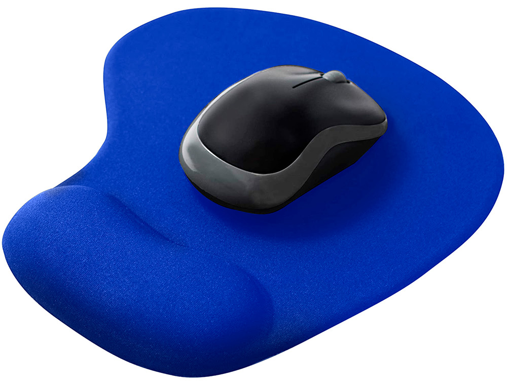 ALFOMBRILLA PARA RATON Q-CONNECT REPOSAMUECAS DE GEL COLOR AZUL 190X230X20 MM