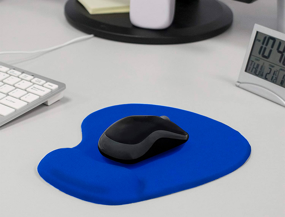 ALFOMBRILLA PARA RATON Q-CONNECT REPOSAMUECAS DE GEL COLOR AZUL 190X230X20 MM