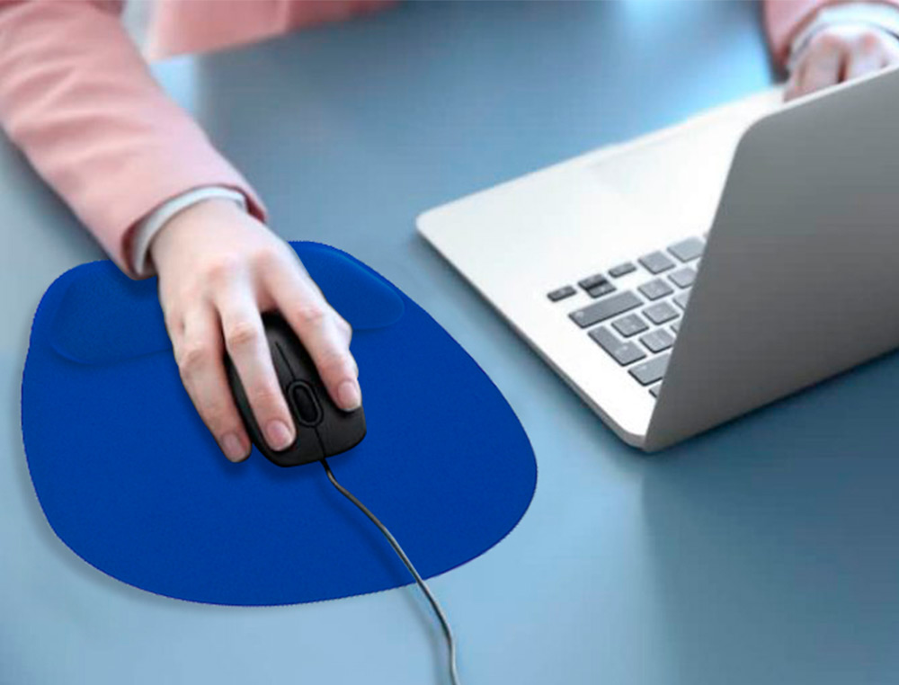 ALFOMBRILLA PARA RATON Q-CONNECT CON REPOSAMUECAS ERGONOMICA DE GEL COLOR AZUL 225X240X20 MM
