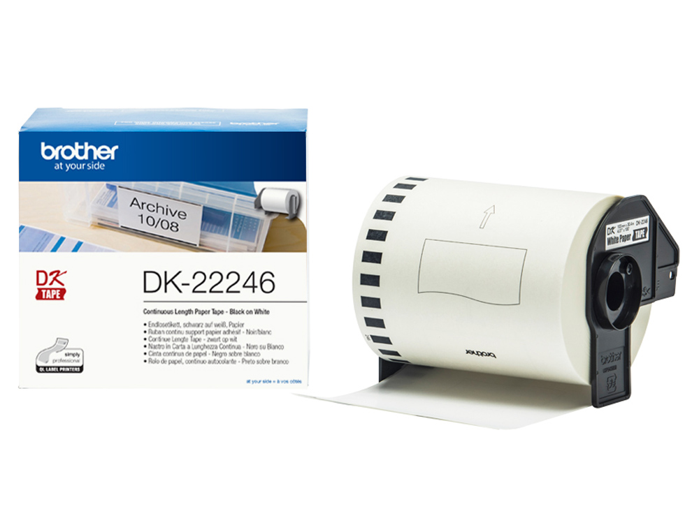 ETIQUETA ADHESIVA BROTHER DK22246 TAMAO 103MM X 30,48 M PARA IMPRESORAS QL