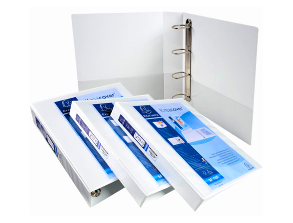 CARPETA EXACOMPTA CANGURO 4 ANILLAS 16 MM DIN A4+ CARTON FORRADO POLIPROPILENO PERSONALIZABLE 3 BOLSILLOS