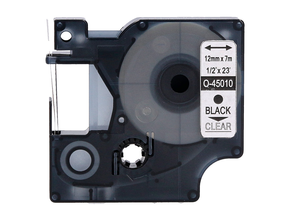 CINTA Q-CONNECT NEGRO-TRANSPARENTE 12MM X 7MT DYMO