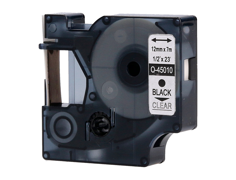 CINTA Q-CONNECT NEGRO-TRANSPARENTE 12MM X 7MT DYMO