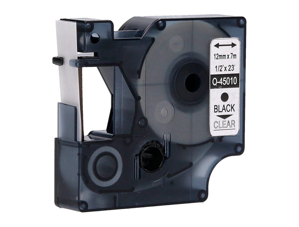 CINTA Q-CONNECT NEGRO-TRANSPARENTE 12MM X 7MT DYMO